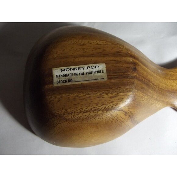 Monkey Pod Wood Pineapple 7-5/8" Bowl Serving Trinket Nut Dish MCM vtg - Picture 6 of 7